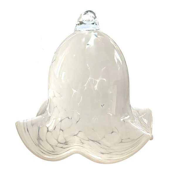 Handcut Lead Crystal Bell Ornament White Marble Pattern Kaolin Germany - Picture 7 of 8